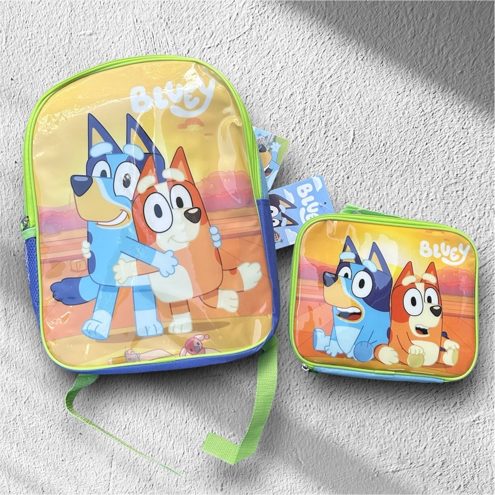 🆕 BLUEY + BINGO 2 Piece Backpack Set, Pre-school Girls & Boys 16" Travel Bag
